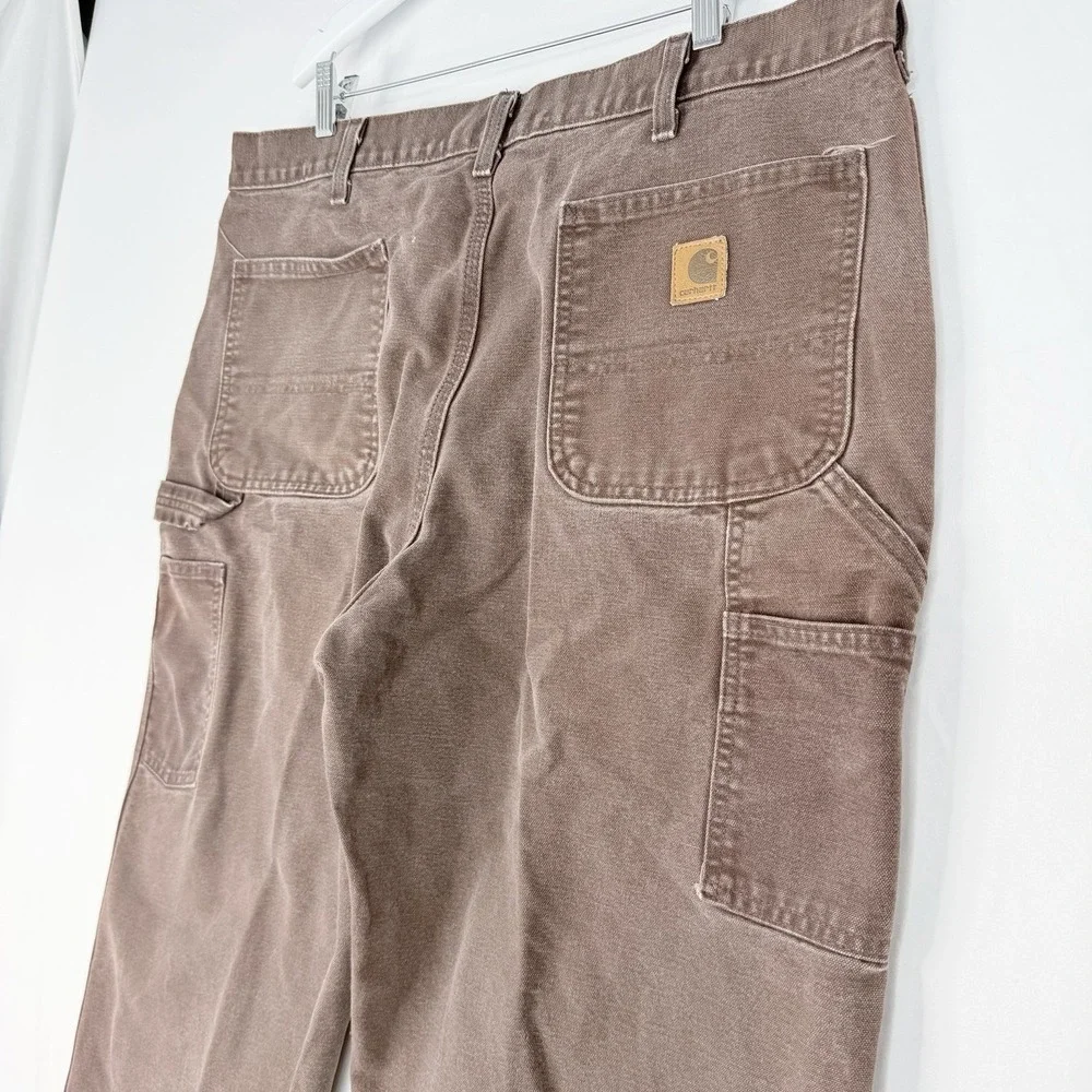 Vintage Carhartt Carpenter Pants Men 38X28 Dark Brown Dungaree Fit B11 DKB Work